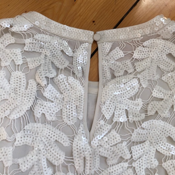 BCBG WHITE PARTY sequins lined dress 12